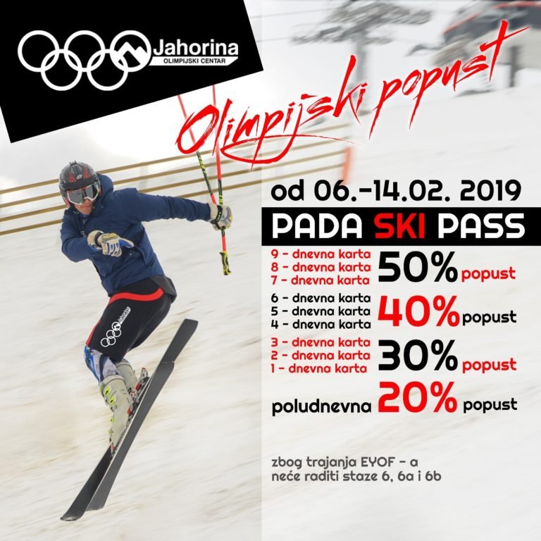 Jahorina: Olimpijski popust za vrijeme trajanja EYOF 2019